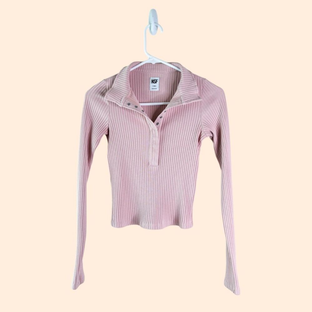 NSF Rib Crop Snap Polo